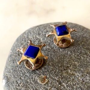 Native American Lapis Vintage Cuff Links